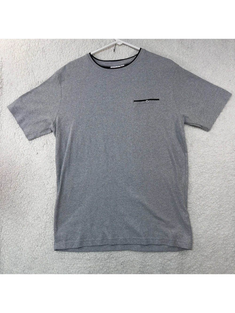 Smash Men's Gray Textured Pocket T-Shirt Size Large Short Sleeve Crew Neck